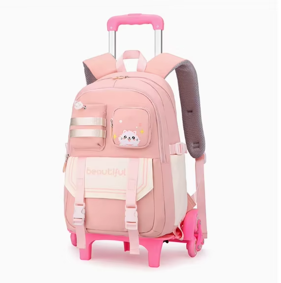 Foldable Rolling Luggage Bag - Mochila escolar con ruedas para niños,