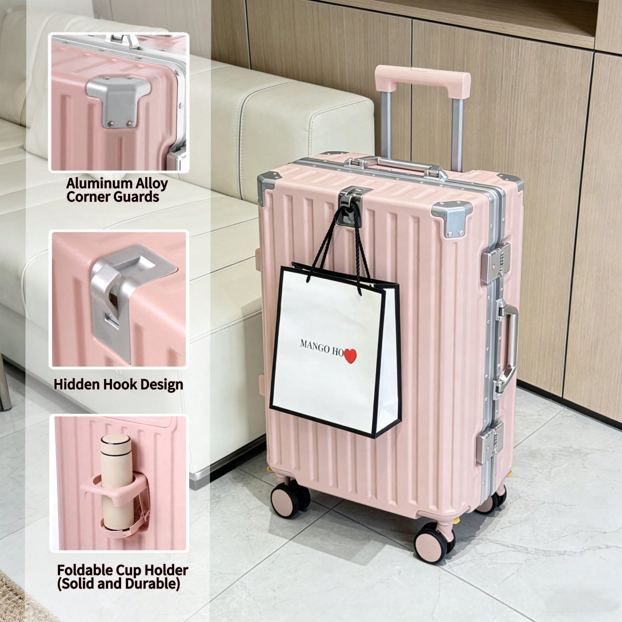 Maleta de mano de 20 pulgadas  - Aluminum Frame Carry On Luggage reseña y precio