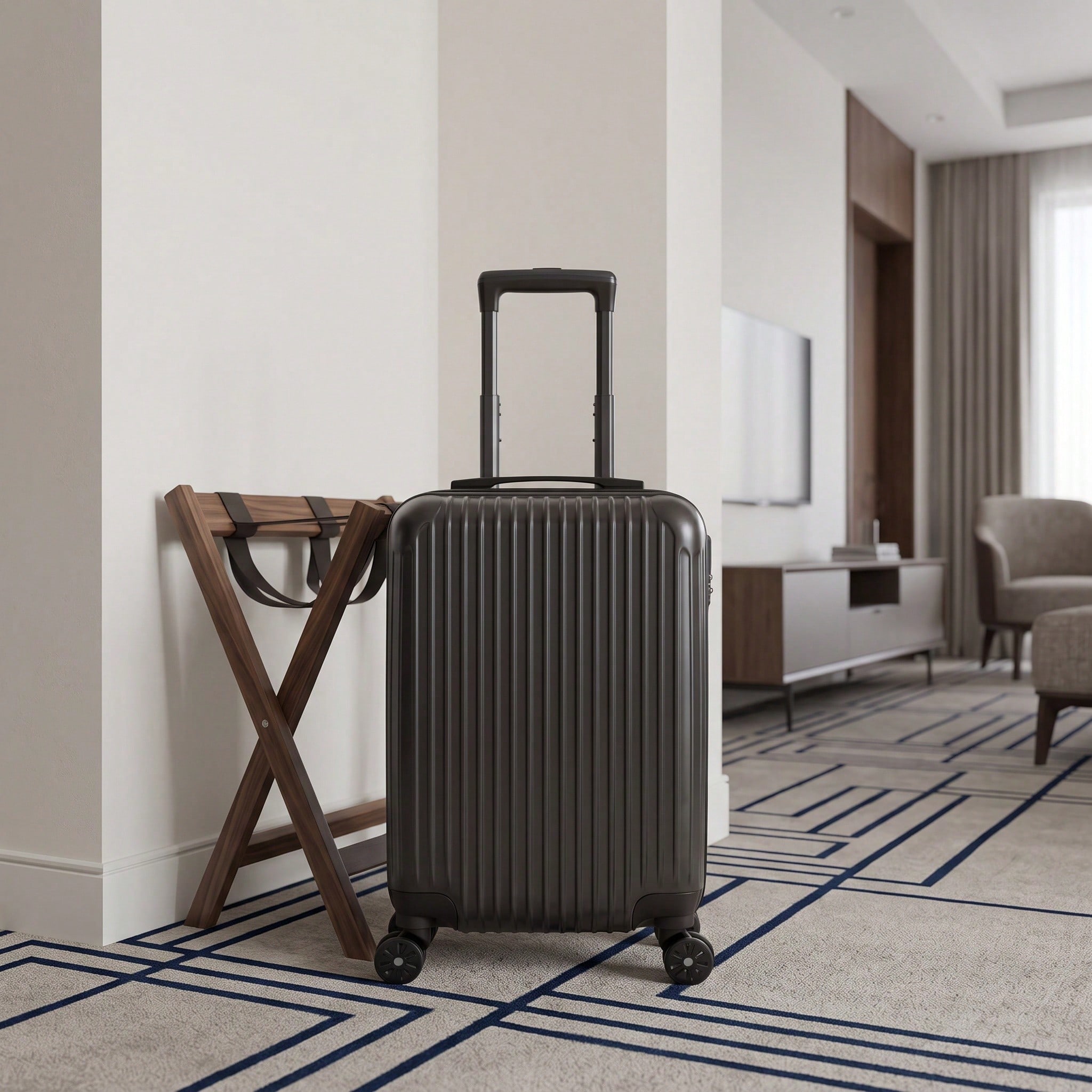 Maleta de viaje con carcasa rí - Spinner Wheel Rolling Suitcase 20 Inch reseña y precio