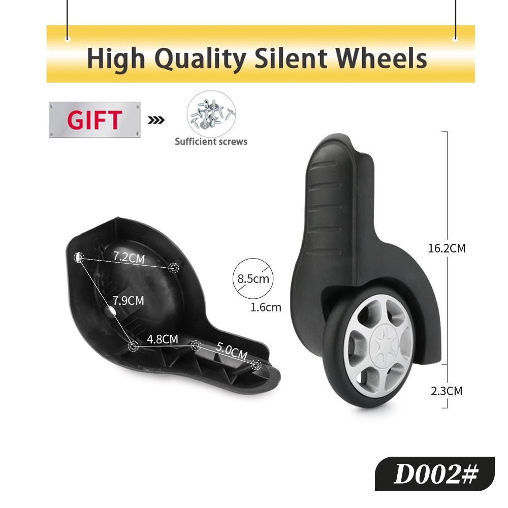 Accesorios de ruedas fijos par - Silent Replacement Luggage Wheels reseña y precio