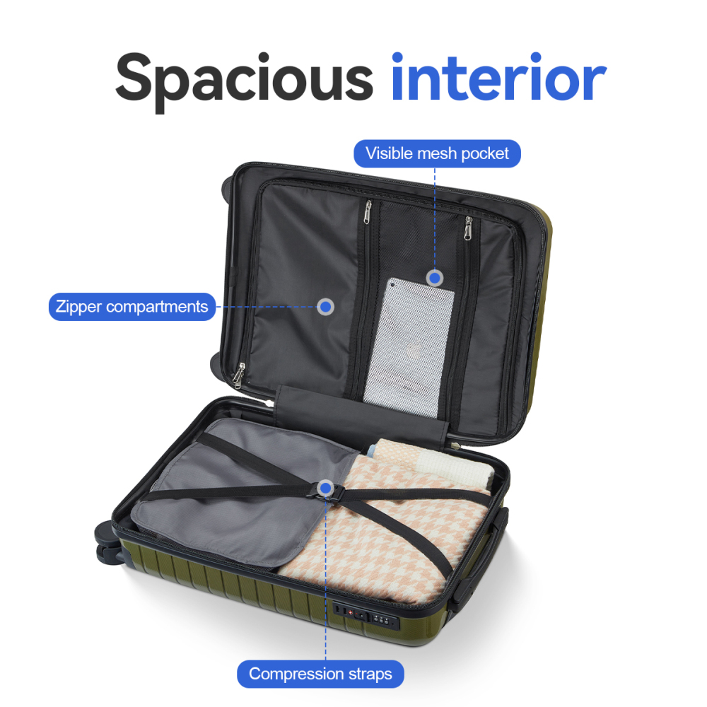 Juego de maletas rígidas de po - Spinner Wheel Rolling Suitcase 20 Inch reseña y precio