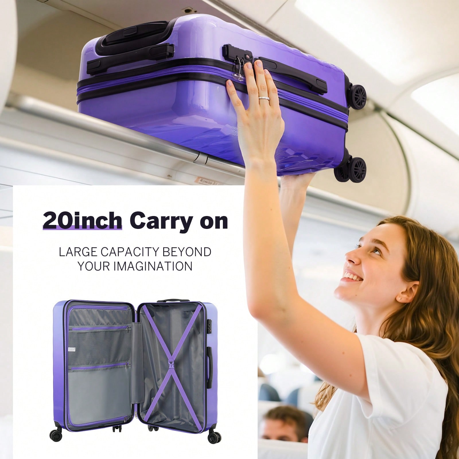 Juego de maletas rígidas de 20 - Spinner Wheel Rolling Suitcase 20 Inch reseña y precio