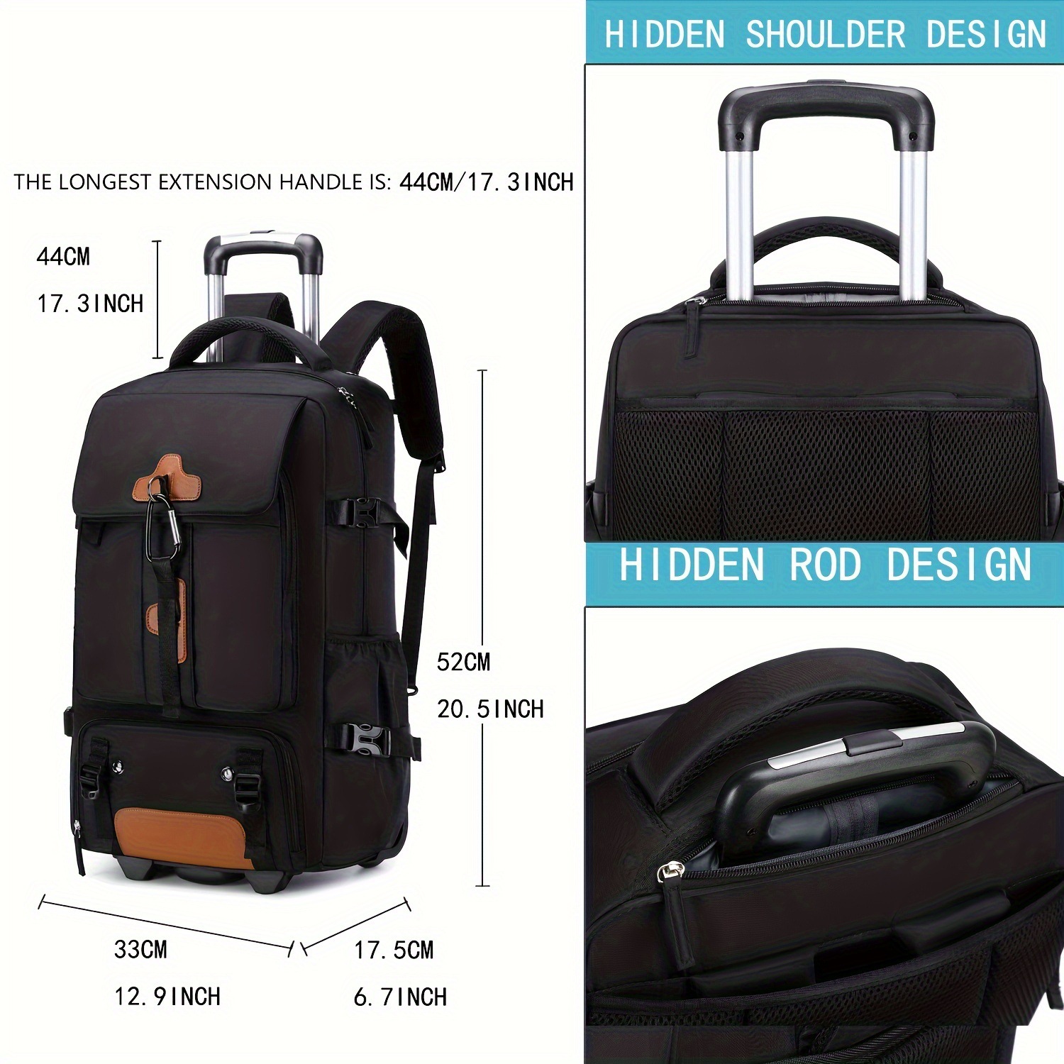 Mochila con ruedas, mochila de - Foldable Rolling Luggage Bag reseña y precio